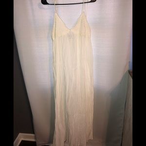 ASOS floor length white dress with tie straps